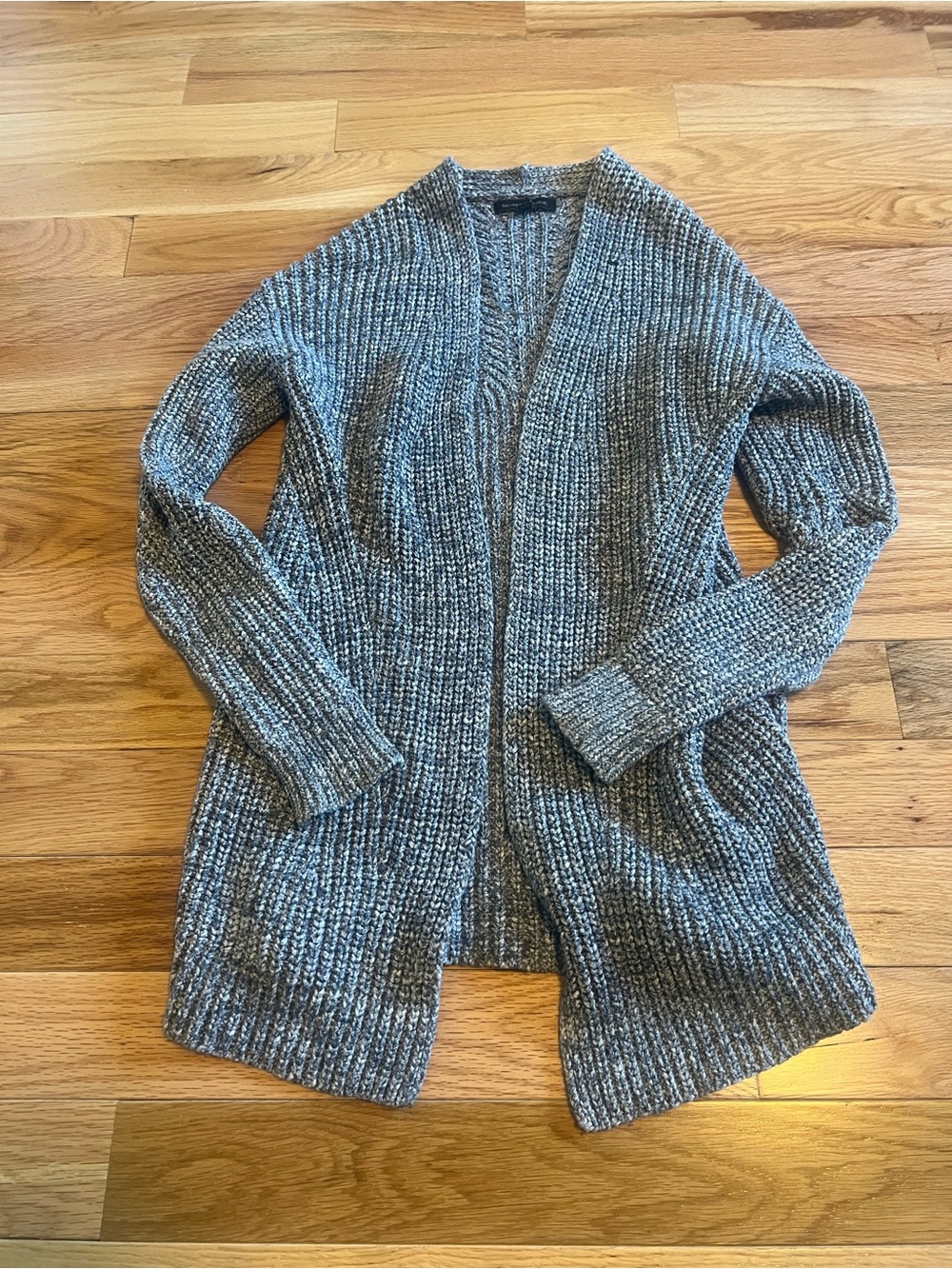 Banana Republic Cozy Open-Front Gray Ribbed Knit Women's Cardigan